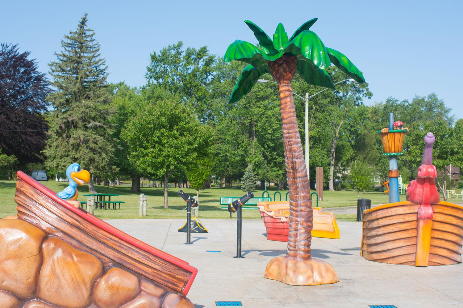 Splash Pad: Pirate theme with ships and cannons