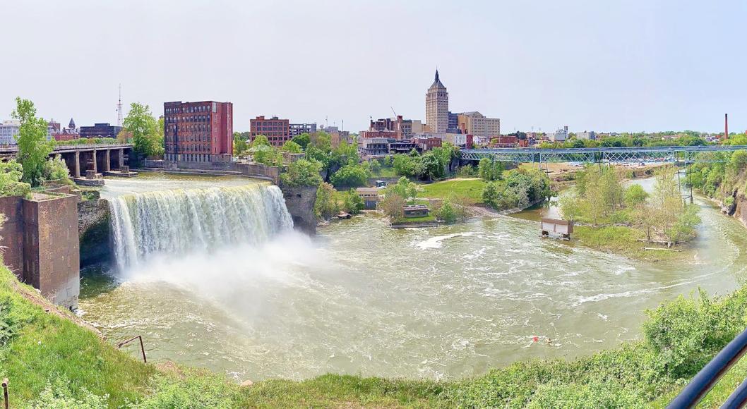 High Falls waterfall of downtown Rochester, NY.