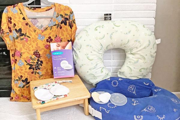 Shirts and pillows can help with breastfeeding.