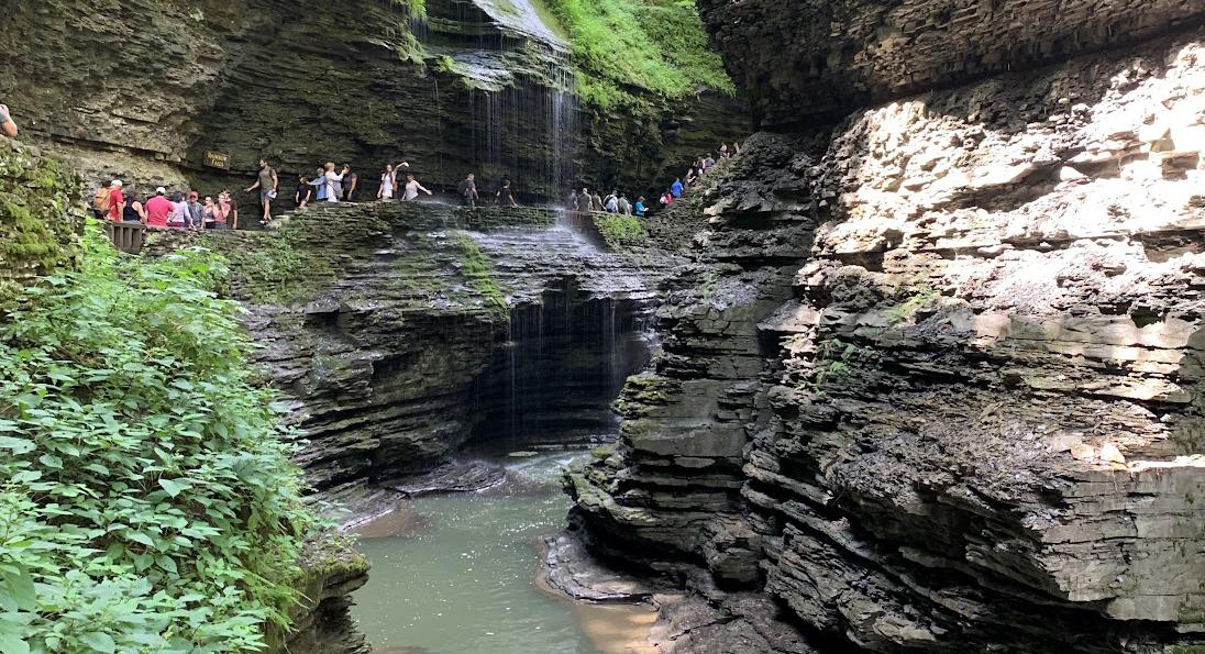 Water falls into a gorge at Watkins Glen