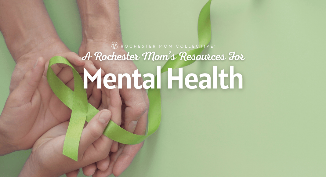 A green ribbon for mental health.
