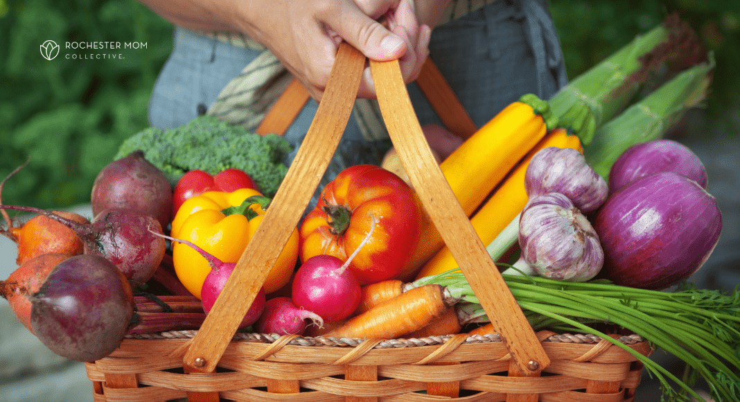 A basket of vegetables.